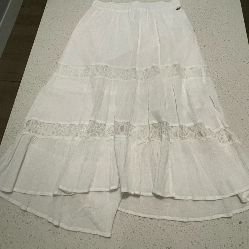 Roxy White Lace Trim Skirt